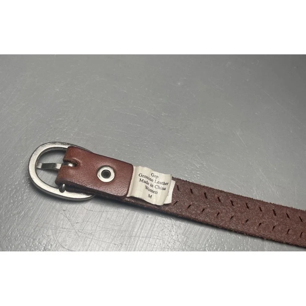 Gap Laser Cut leather belt women's size M